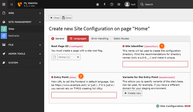 Configure Site