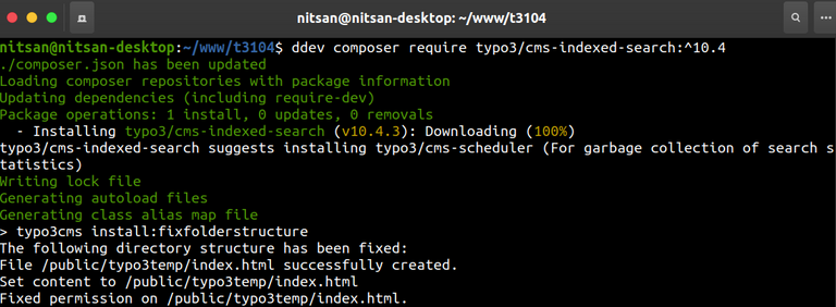 For Composer Based TYPO3, Install TYPO3 Indexed Search