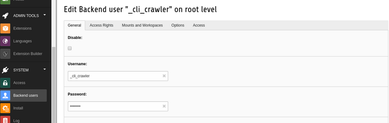 Backend-Benutzer "_cli_crawler" anlegen