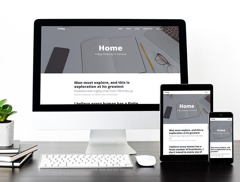 Wir präsentieren unseren kostenlosen T3 Clean Blog, TYPO3 Template