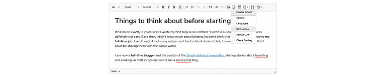  Spell Check As You Type (SCAYT) CKEditor TYPO3