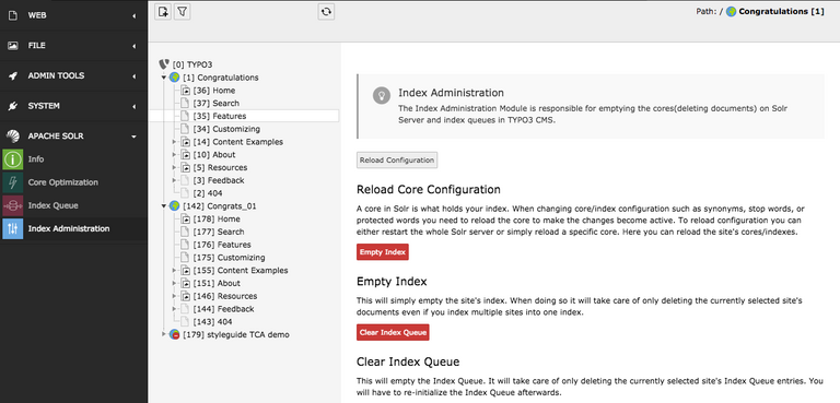 [Translate to German:] Index Administration