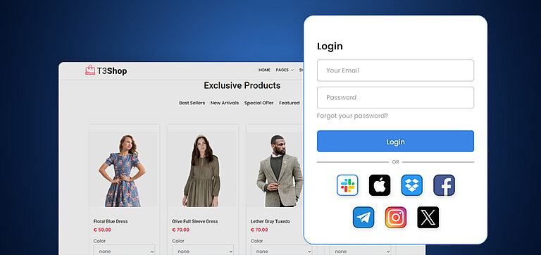 Flexible TYPO3 Social Login-Anzeigeoptionen: Inline- und Popup-Anmeldung Flexible TYPO3 Social Login-Anzeigeoptionen: Inline- und Popup-Anmeldung