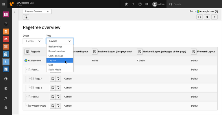 TYPO3 Backend Layout Structure  TYPO3 Backend Layout Structure