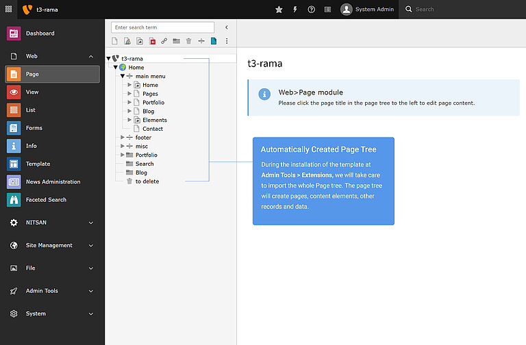 [Translate to German:] Automatically Created page Tree