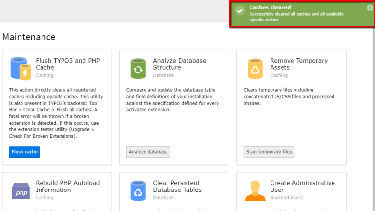 Flushing PHP und TYPO3 Cache geleert Flushing PHP und TYPO3 Cache geleert