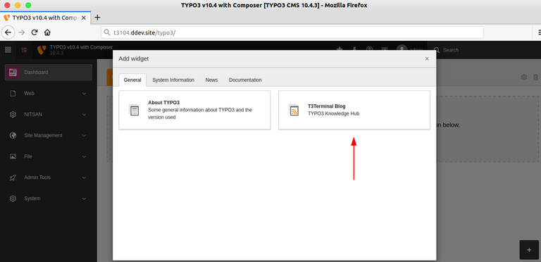 Wie fügt man ein benutzerdefiniertes Widget im TYPO3 Dashboard hinzu?
