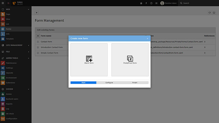 Assistent zum Erstellen neuer Formulare Assistent zum Erstellen neuer Formulare
