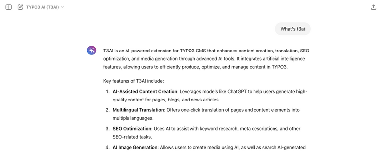 TYPO3 AI - What's T3AI