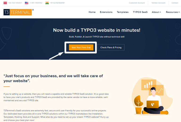 [Translate to German:] TYPO3 SaaS trial