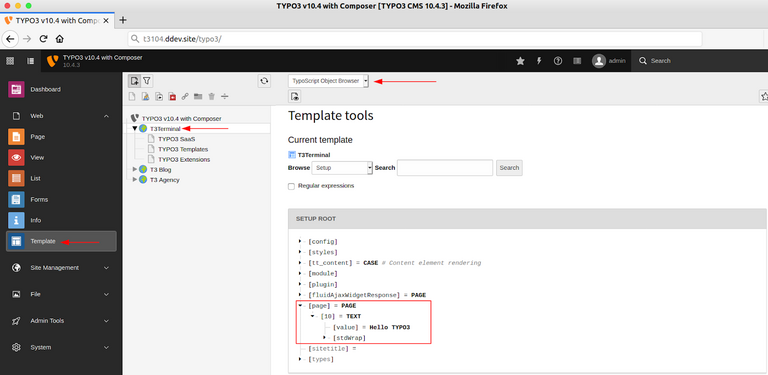 TypoScript-Objekt-Browser TypoScript-Objekt-Browser