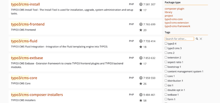 Interessante Statistiken zum TYPO3-Produkt Interessante Statistiken zum TYPO3-Produkt