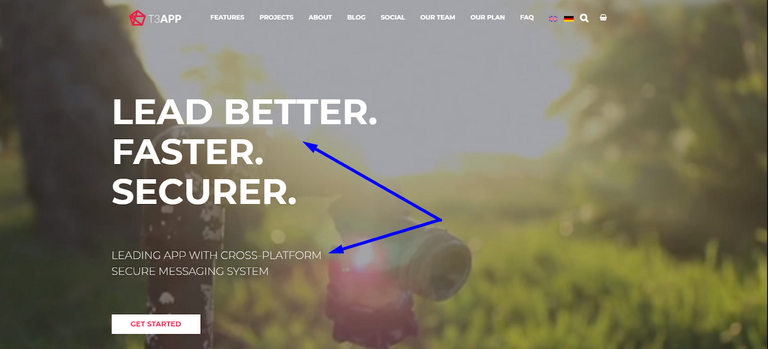 Hauptüberschrift und eine unterstützende Unterüberschrift