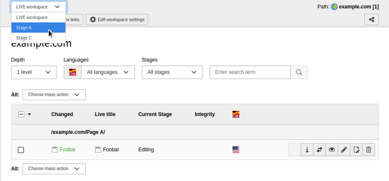 Modul Arbeitsbereiche