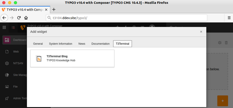 Wie fügt man eine Gruppe von Widgets zum TYPO3 Dashboard hinzu?