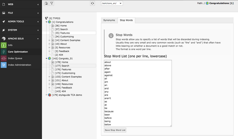 [Translate to German:] Stop Words