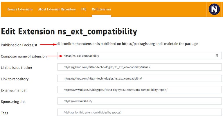 TER TYPO3 Composer einschalten
