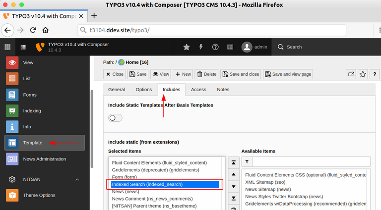 Gehen Sie zu Web > Vorlage > Wählen Sie "Stamm-/Hauptseite" aus dem Seitenbaum und klicken Sie auf "Den gesamten Vorlagendatensatz bearbeiten".