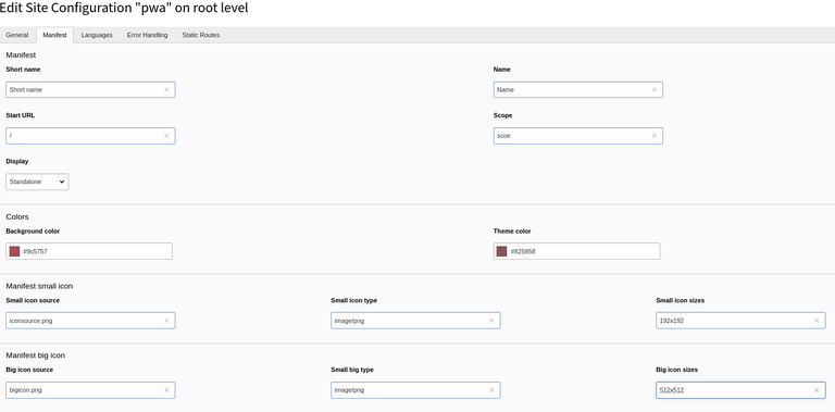 Konfiguration des TYPO3-PWAS-Manifests