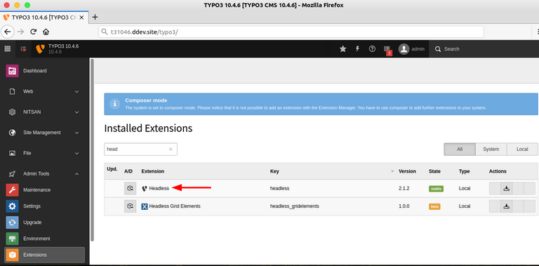 Installation von TYPO3 Headless