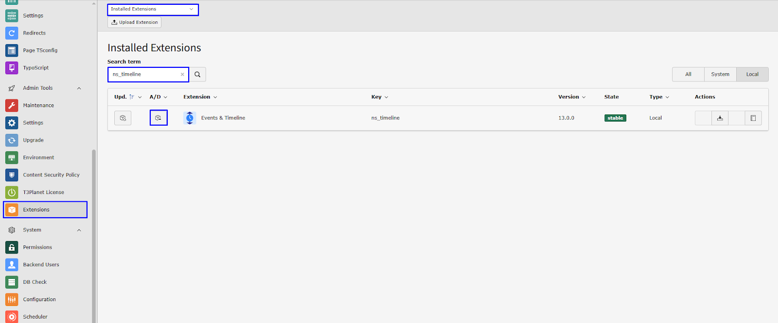 Deactivate the extension