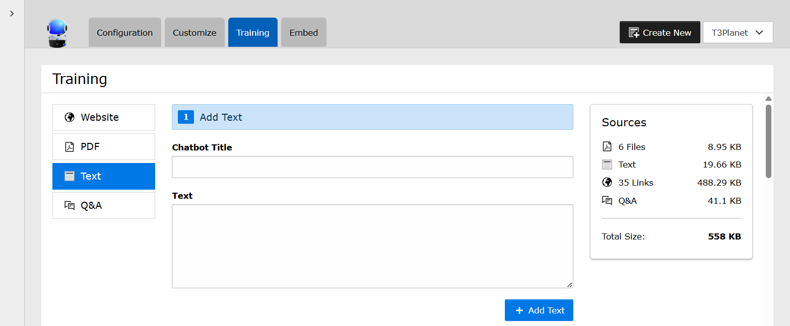 [Translate to German:] TYPO3 KI-Chatbot Manuelle Eingabe
