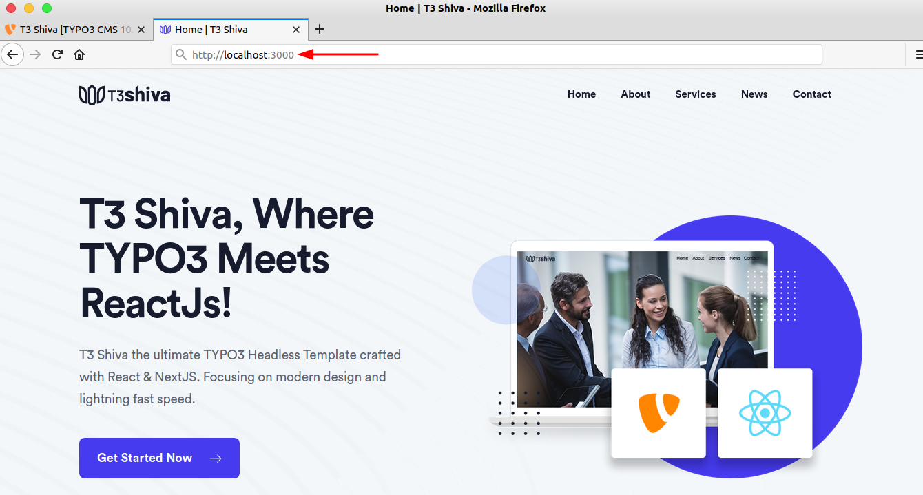TYPO3 Reactjs starten