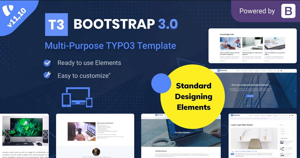 [Translate to German:] T3 Bootstrap | Mehrzweck TYPO3 Vorlage