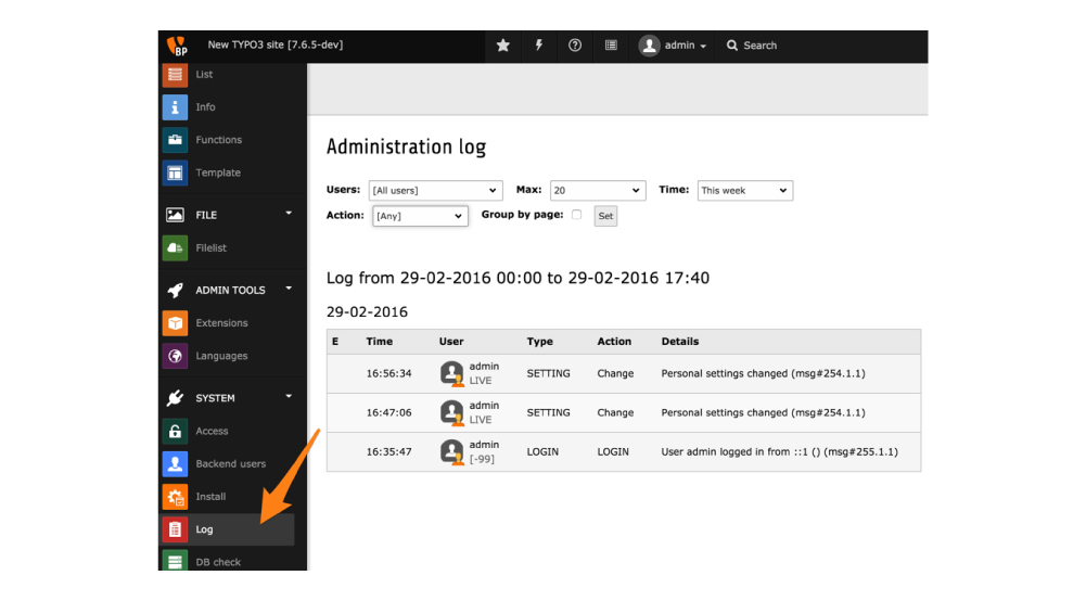 Welche Möglichkeiten gibt es, TYPO3-Fehlerprotokol