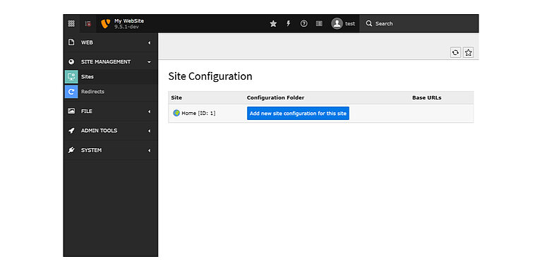 Create Site Configuration Create Site Configuration