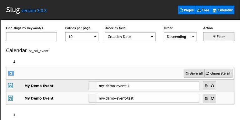 Slug for TYPO3 Pages and Records Slug for TYPO3 Pages and Records