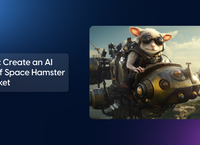 Create on T3AI Image Space Hamster in rocket