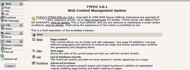 TYPO3 v3.x TYPO3 v3.x