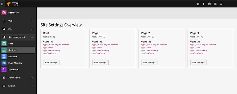 Sites sets for TYPO3 Editors Sites sets for TYPO3 Editors