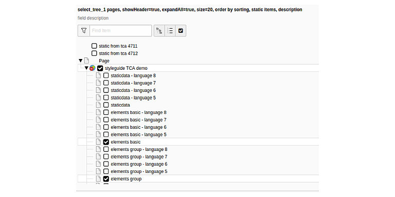TCA 13.  Select Tree Pages