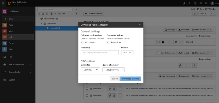 Configure Preset to Export & Download Data  Configure Preset to Export & Download Data