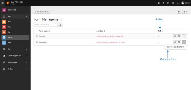 Forms Get Sorting & Duplicate Form Features Forms Get Sorting & Duplicate Form Features