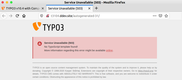 No TypoScript Template Found No TypoScript Template Found