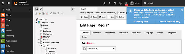 Slug Updates and Redirects