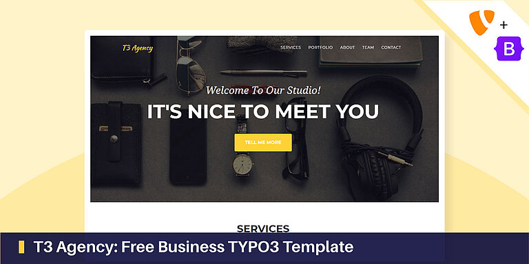 T3 Agency: Free Business TYPO3 Template 