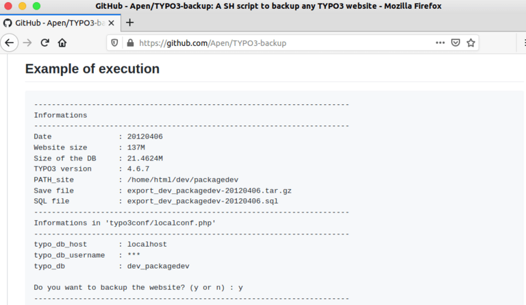 TYPO3 Shell Script TYPO3 Shell Script