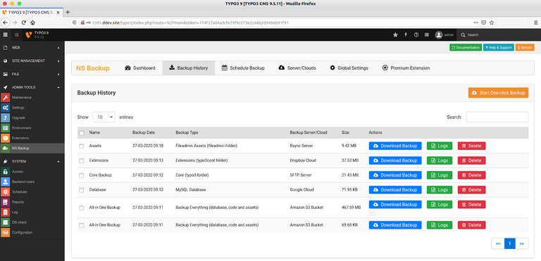 Ultimate TYPO3 Backup Extension