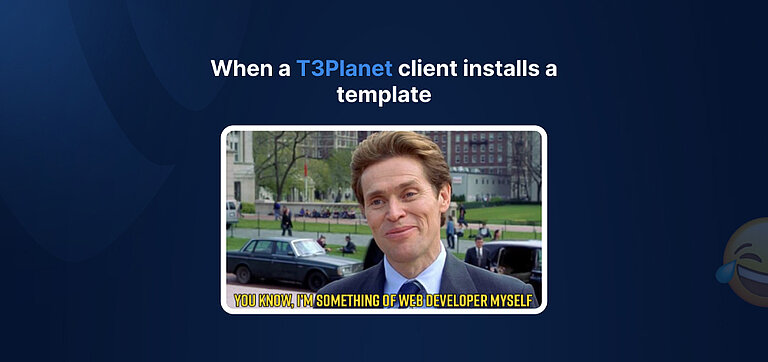 When a T3Planet client installs a template When a T3Planet client installs a template