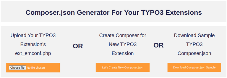 TYPO3 Composer Generator