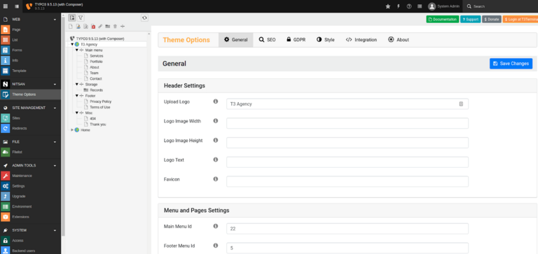  TYPO3 Template Options