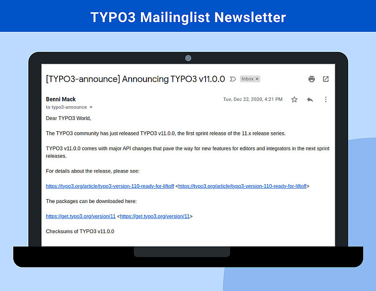 TYPO3 Mailinglist Newsletter