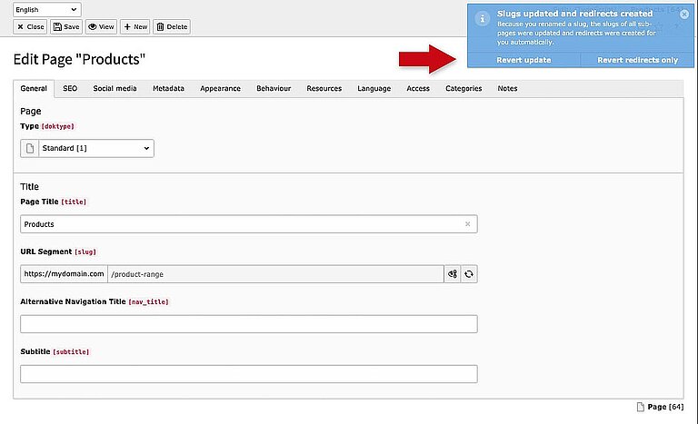 Slug Edit Gets Automatic Redirect  Slug Edit Gets Automatic Redirect