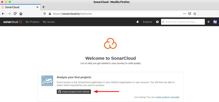 Let’s “Import projects from Git.”