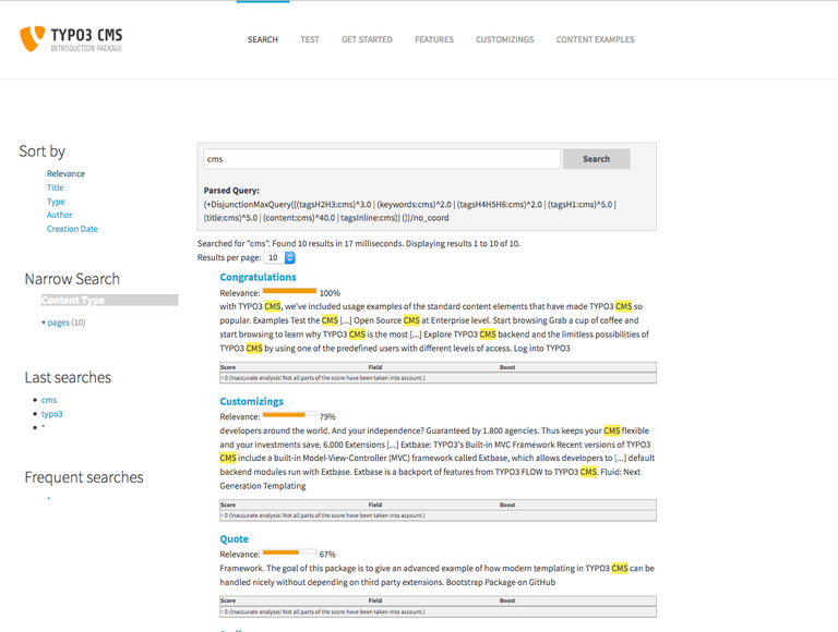 Go to your Frontend search result page