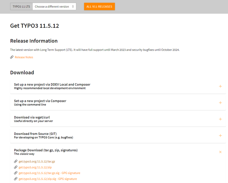 Download TYPO3 Download TYPO3